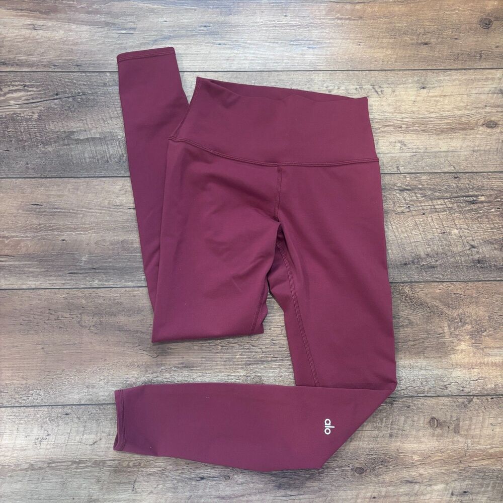 Alo Yoga High-Waist Airbrush Legging Burgundy Small 28.5" Inseam Activewear Yoga - Picture 2 of 7